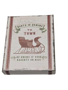 Santa Is Coming To Town Christmas Empty Gift Box Jewelry Holiday Paula Scaletta